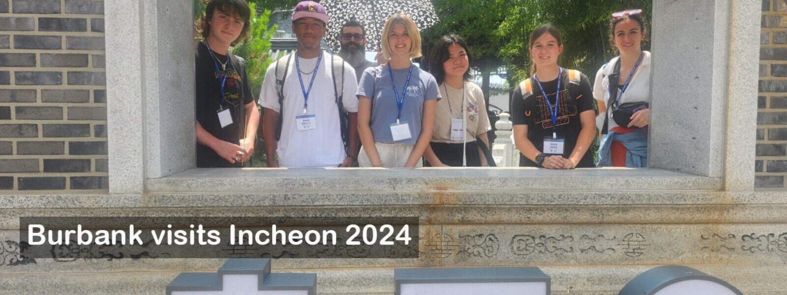 Group photo of burbank students visiting Incheon in 2024